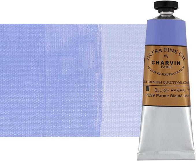 Charvin Extra Fine Oil Paint, Bluish Parma 60 mL - Triple-Milled, Rich Texture, Poppy Oil-Based, Light-Fast, Handmade, Archival Quality