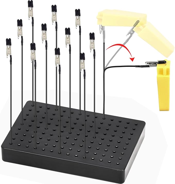 Model Painting Stand Base Holder and 12PCS Bendable Alligator Clip Stick Set Modeling Tools for Airbrush Hobby Model Parts