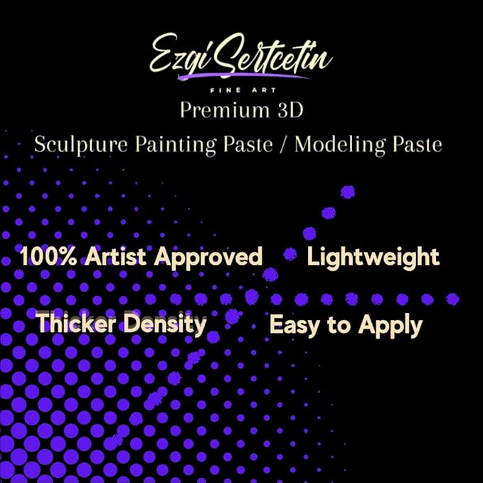 3D Sculpture Painting Paste|Texture Paste|Decorative Plaster|Ready to Use|Unique Colors|Ideal for Artwork|Stencil|Flowers|Texture|Art Relief| 6 oz (Metallic Light Blue)