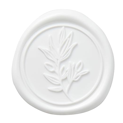 PONATIA White Wax Seal Stickers - 50 Pcs Self- Adhesive Wedding Invitation Seal Stickers, Perfect for Invitations, Envelopes Christmas Cards, Gift Wrapping, Party Menu Decor