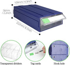 9pcs Sewing Craft Storage Box Hardware Craft Drawer Storage Cabinet Plastic Stacking Shelf With Divider Tag Cards Multifunctional Rack For Home Office Small Items (9, Clear)