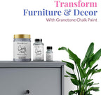GRANOTONE Chalk Paint for Furniture, Matt-Finish Water-Based Acrylic Paint for Wood, Walls, Metal, Glass, Paper, Fabric Canvas, Maximum Coverage Chalk Paint for Kids & Adults, 250 Ml (FRENCH GREY)