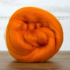 Revolution Fibers Dyed Corriedale Wool | 8 Ounces of Premium Combed Wool Top | 26 Micron, 100% Pure Corriedale Wool Roving, Ethically Sourced (Clementine Orange)