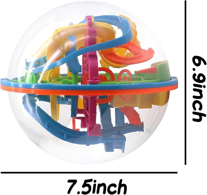 3 Otters 3D Maze Ball, Brain Teaser Puzzle Ball for Boys Maze Sphere Game Education Toy for Gifts Classroom Prize