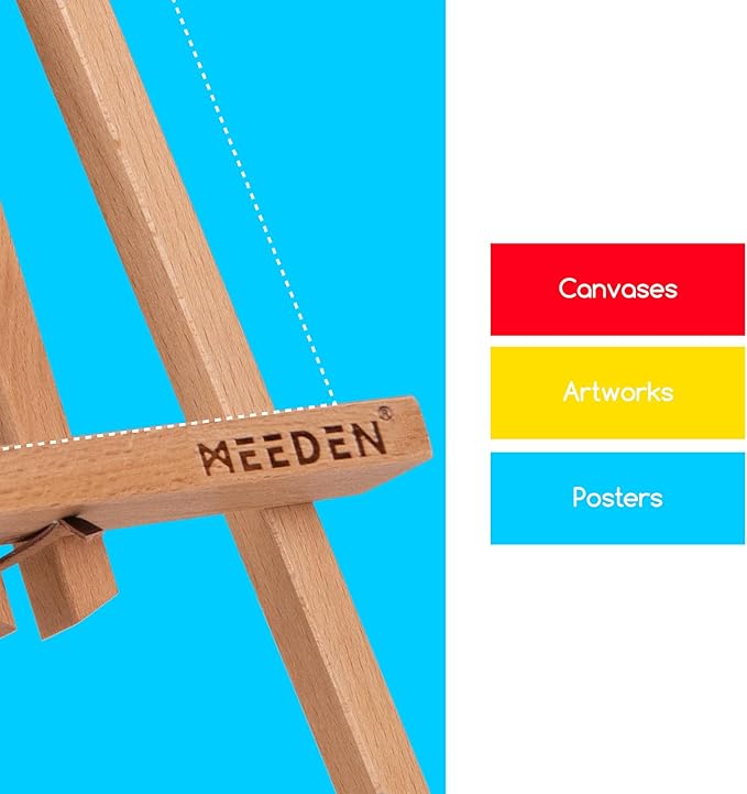 MEEDEN Table Easel Stand for Display: 3 Pack 20 Inch Art Beech Wooden Tabletop Easel for Sign Painting - Small Canvas Stand for Adults