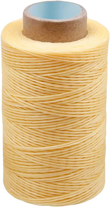 284 Yards Waxed Thread, 210D Heavy Duty Wax Upholstery Thread for Leather Sewing, 0.8mm Flat Waxed String for Bookbinding/Shoe Repairing/Leather Projects