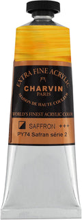 Charvin Extra Fine Professional Acrylic Paint - Saffron, 150ml Tube, Triple-Milled, Lightfast Pigments, Open Stock Artist Acrylic Paints in Nature-Inspired Hues