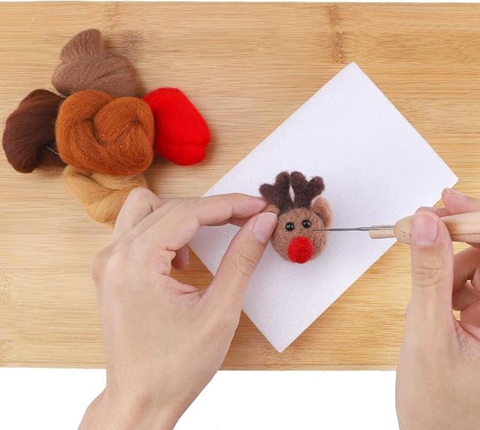 Habbi 100 Colors Needle Felting Wool - Fibre Wool Roving for DIY Craft, Needle Felt Roving for Spinning Blending Custom Colors