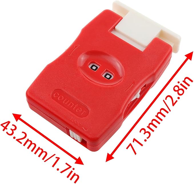 Xhziy Knitting Counter Mini Crochet Counter Knitted Manual Finger Counter Knitting Marking Tool (Red) 2pcs