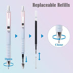 Gel Pens Fine Point 0.7mm Black Ink Gel Pen Retractable Cute Pens for Smooth Writing School Office Supplies, Pack of 18
