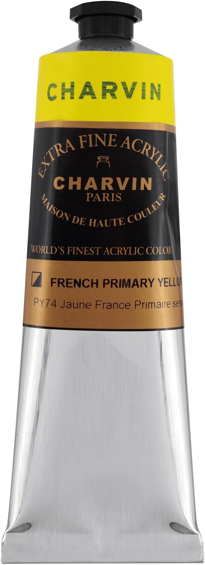 Charvin Extra Fine Professional Acrylic Paint - French Yellow Primary, 150ml Tube, Triple-Milled, Lightfast Pigments, Open Stock Artist Acrylic Paints in Nature-Inspired Hues