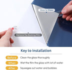 rabbitgoo Window Privacy Film One Way Window Tint for Home, Removable Reflective Heat Sun Blocking Anti UV Glass Door Covering, Mirror Tinting Film House Office, 35.4 in X 16.4 Feet, Blue Silver