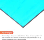 MECCANIXITY 2 Pcs Stained Glass Sheet Mosaic Tile 7.9 Inch x 5.9 Inch Blue Stained Glass Sheets for Crafts DIY Art Project