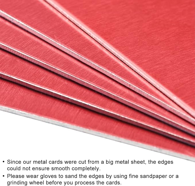 uxcell Blank Metal Card 80x50x1mm Anodized Aluminum Plate for DIY Laser Printing Engraving Red 5 Pcs