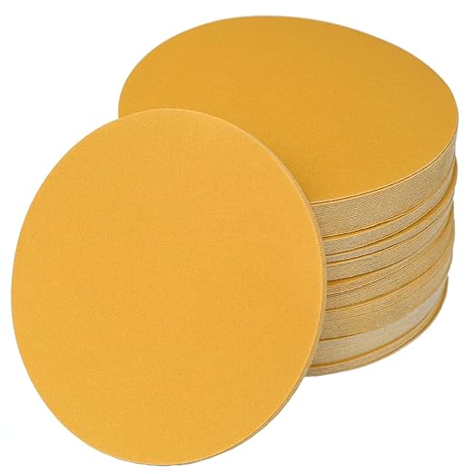 6-Inch No-Hole Hook and Loop Sanding Discs 320-Grit, Random Orbital Sandpaper for Automotive and Woodworking, 100-Pack