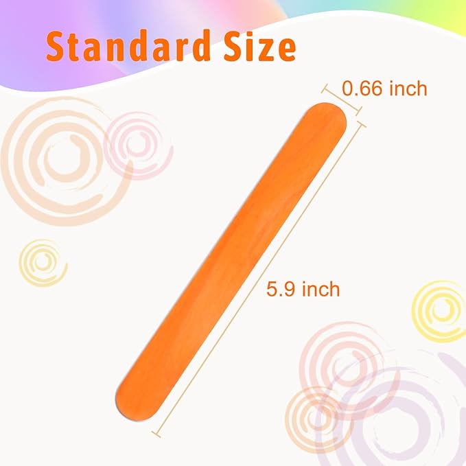 WISYOK 2000 Jumbo Rainbow Popsicle Sticks - 6 Inch Wooden Rainbow Craft Sticks, Great for DIY Craft Creative Designs and Children Education, Home Art Projects
