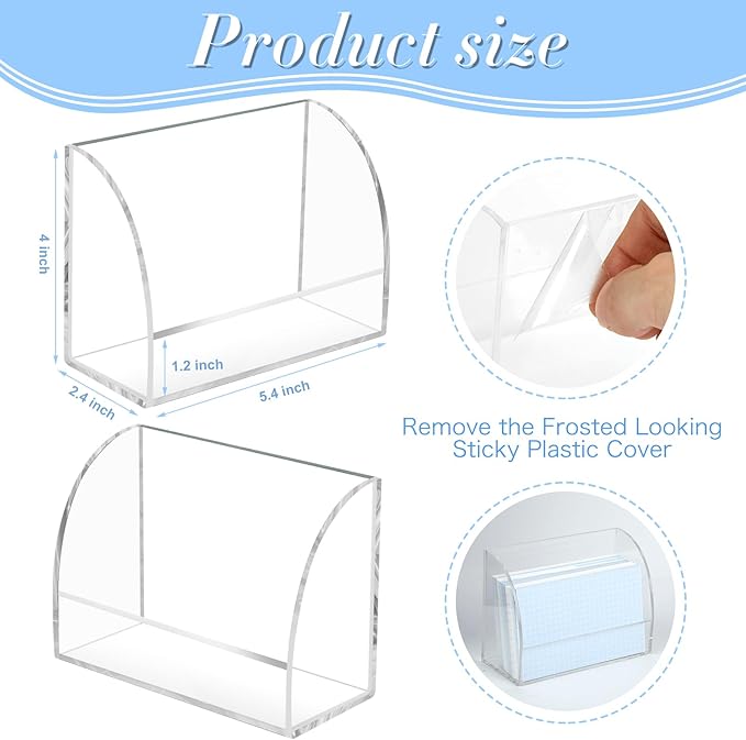 2 Pack Index Card Display Stand 3x5 Acrylic Card Holder for Desk File Note 4x2.4x5.4 Inch Clear Postcard Stand Index Card Rack Acrylic Business Card Stand for Office Business Classroom (No Card)