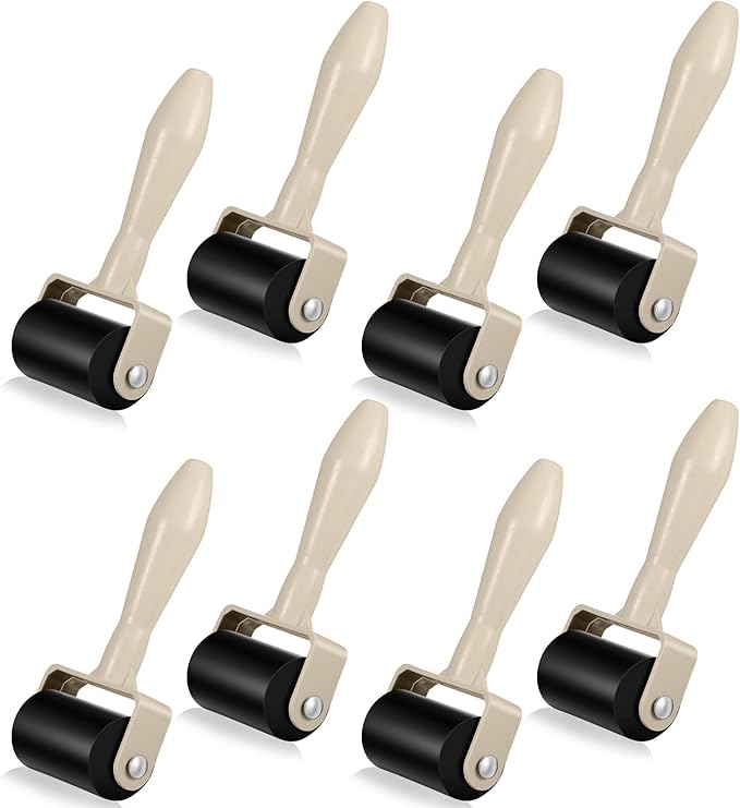 Frienda 8 Pcs Rubber Brayer Rollers 1.9 Inch Rubber Ink Roller for Gluing Printing Inking Block Paper Crafting Press Printmaking Wallpaper Stamping Scrapbooks Crafting Art DIY