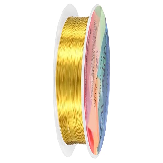 0.2 Mm/32 Gauge Copper Wire for Jewelry Making, 82FT Copper Beading Craft Wire for Jewelry/Weaving/DIY Crafting/Planting, Color-Retaining [25M, Gold Tone]