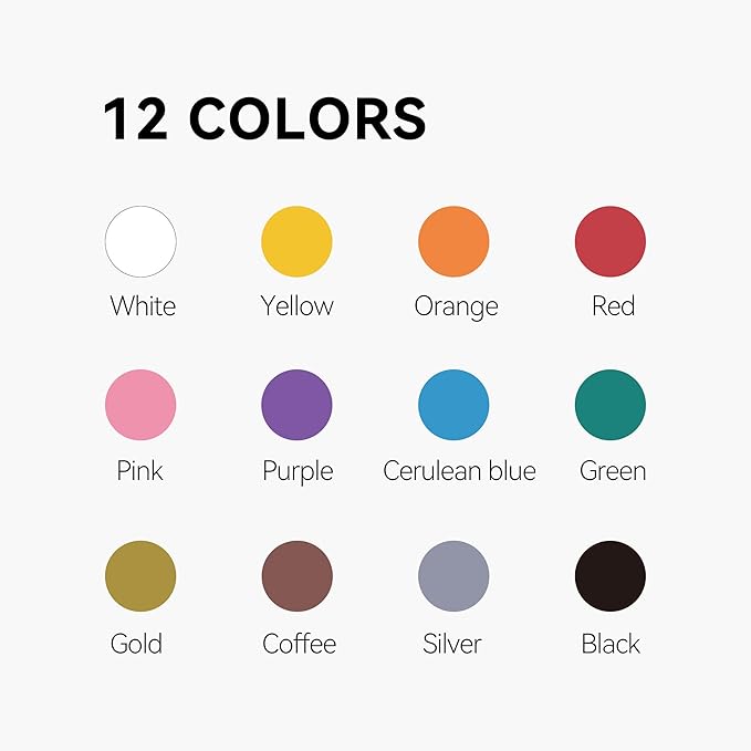 TRANSON 12 Colors Chisel and Brush Dual-tip Acrylic Paint Marker Pen Set for Canvas Rock Wood Leather Ceramic DIY Painting