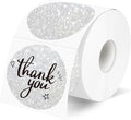 2" Circle Holographic Thermal Label Stickers, Round Printable Rainbow Glitter Thermal Printer Sticker Labels for Gift Wrapping, Self-Adhesive Name Price Tag DIY Custom Logo Design-Shiny Silver