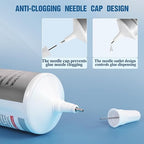 110 ml B7000 Adhesive for Crafts, Clear Glue with Spreaders and Dotting Pen Tool, Multipurpose for Rhinestones, Fabric, DIY, Makeup, Shoes, Jewelry Making, Nail Art