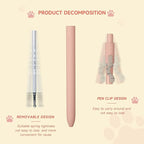 Cat Pens, 4 Pcs 0.5mm Cute Kawaii Black Ink Pens Fine Point Smooth Writing Pen, High-End Series Cat's Tail Retractable Pen for Journaling Note Taking (4 Pcs Cat)