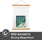 WITCOLOR Magnetic Poster Hanger, 30x20 30x30 30x40 Poster Frame Wood Wooden Magnet Print Posters Dowel Scroll Hanger Hangers Hanging Kit for Walls Map Canvas Artwork (Teak, 30")
