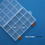 BangQiao 4 Pack 15 Grids Clear Plastic Storage Box with Dividers, Transparent Organizer Container Case for Small Parts, Bead, Button, Jewelry, Diamond, Craft Supplies,Sewing Kit, DIY Accessories