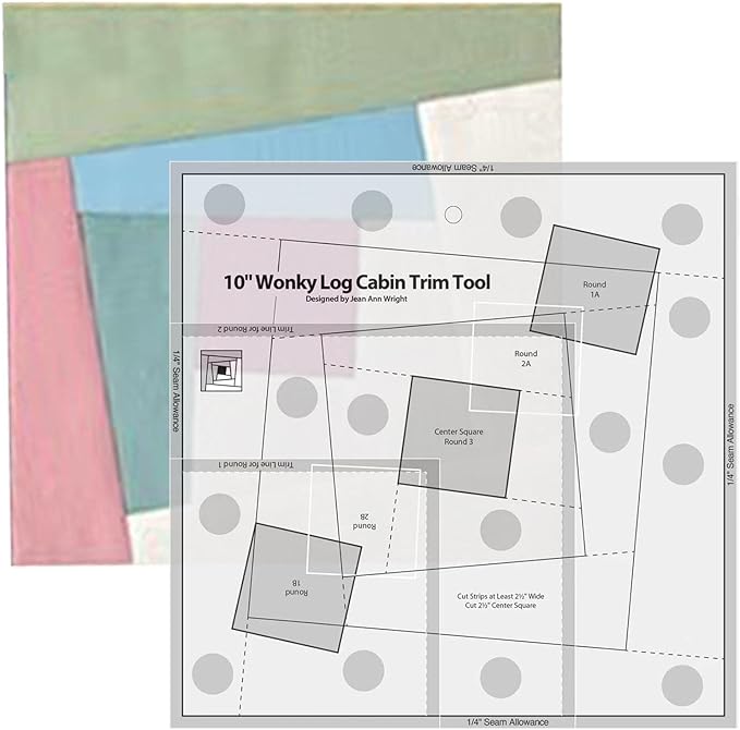 Quilting Ruler, Multi-Purpose Sewing Templates, Motion Sewing Templates, Quilt Templates Acrylic Log Cabin Trim Tool for Cutting Patterns, Sewing Accessories