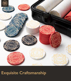 SLOWPLAY Nash Ceramic Poker Chips in Bulk, Casino Grade Ceramic 10-Gram Poker Chip for Texas Hold'em, 39mm Professional Chips Pack of 50 with Denomination of 10