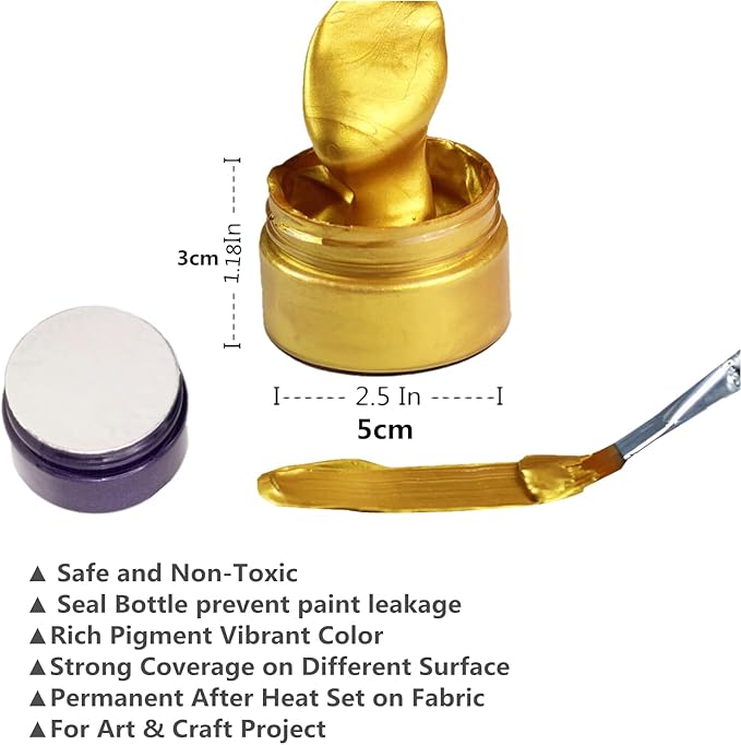 Shimmer Metallic Acrylic Paint Rose Red Metallic Chalk Paste 1.7oz/50ml, Ideal for Wood/T-Shirts/Glass/Stone, DIY Crafts Projects Glitter Pearlescent Golden Pigment Suitable for Beginners Artists