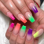 Neon Phosphor Nail Pigment Powder Palette, 9 Colors Solid Pigment Powder for Nails, Fluorescent Glitter Aura Nails Rubbing Dust with Ombre Nail Brush & Sponge Sticks Manicure Art DIY Accessories