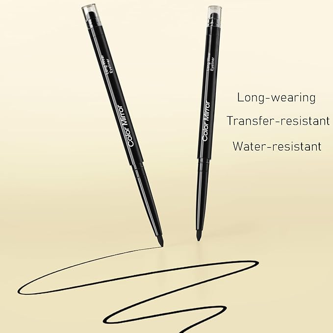 Smudge Proof Eyeliner, Waterproof Retractable Eye liner with Brush, Matte and Shimmer Eyeliner Pencil, Creamy Texture, Long lasting & Smooth(06 Orange Matte)