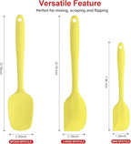 Silicone Spatula Set - Rubber Spatula - 600°F Heat Resistant Baking Spoon & Spatulas(Macaron Yellow)