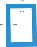 6x8 Mat for 8x10 Frame - Precut Mat Board Acid-Free Show Kit with Backing Board, and Clear Bags Bay Blue 6x8 Photo Matte Made to Fit a 8x10 Picture Frame Matboard for Framing, Pack of 10 Mats