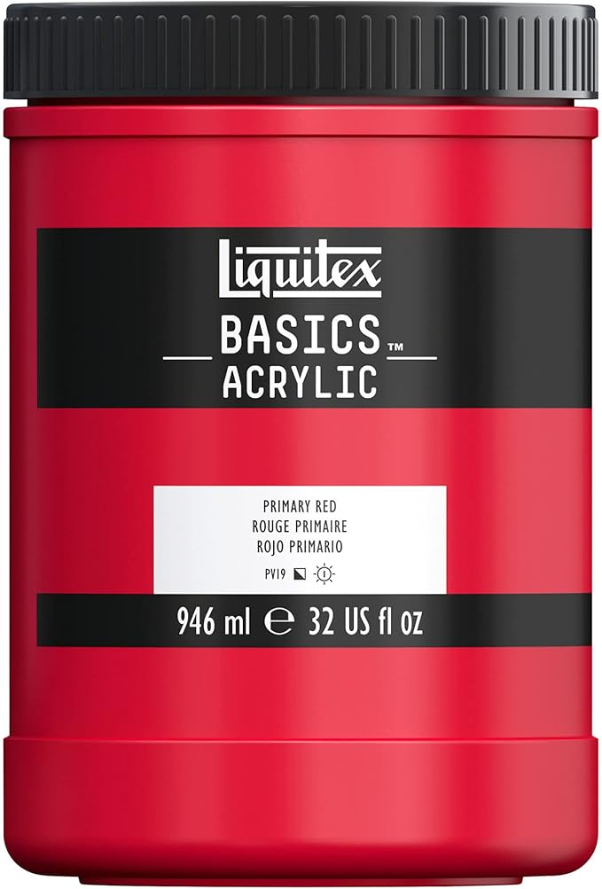 Liquitex BASICS Acrylic Paint, 946ml (32-oz) Jar, Primary Red
