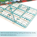 Quilting Rulers, Sewing Ruler, Acrylic Ruler for Sewing and Quilting,Cutting Ruler with Non-Slip Rings (3"x17",1.5"x17",3"x12",1.5"x10",1"x6") (Blue)