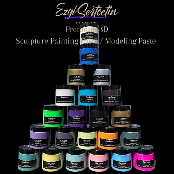 3D Sculpture Painting Paste|Texture Paste|Decorative Plaster|Ready to Use|Unique Colors|Ideal for Artwork|Stencil|Flowers|Texture|Art Relief| 6 oz (Metallic White)