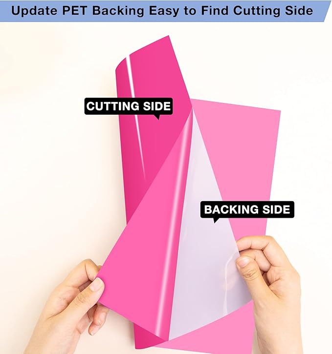HTVRONT Pink Permanent Vinyl for Cutting Machine - 14 Pack Hot Pink Glossy,12 ” x 12 ” Adhesive Sheets for Craft Projects, Permanent Adhesive Vinyl Compatible with Cricut Cutting Machine