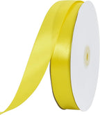 TONIFUL 1 Inch x 100yds Lemon Yellow Satin Ribbon, Thin Solid Color Satin Ribbon for Gift Wrapping, Crafts, Hair Bows Making, Wedding Party Decoration, Invitation Cards, Floral Bouquets, Christmas