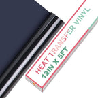 HTVRONT HTV Vinyl Rolls - Heat Transfer Vinyl, 12" x 5ft Black, Easy to Cut & Weed for Heat Vinyl Design