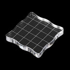 PATIKIL 2" x 2" Acrylic Stamp Block, Clear Stamping Block with Grid Lines Decorative Mounting Blocks Wave for Scrapbooking DIY Crafts Card Making