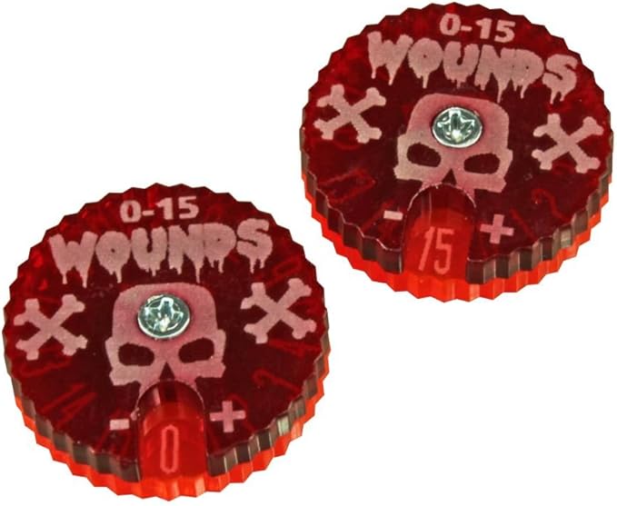 LITKO Wound Dials | Health Tracker | Life Counter | Tabletop Games | Collectible Card Games | Living Card Games | Role Playing Games | LCG | RPG | (Numbered 0-15 (Two Dials))
