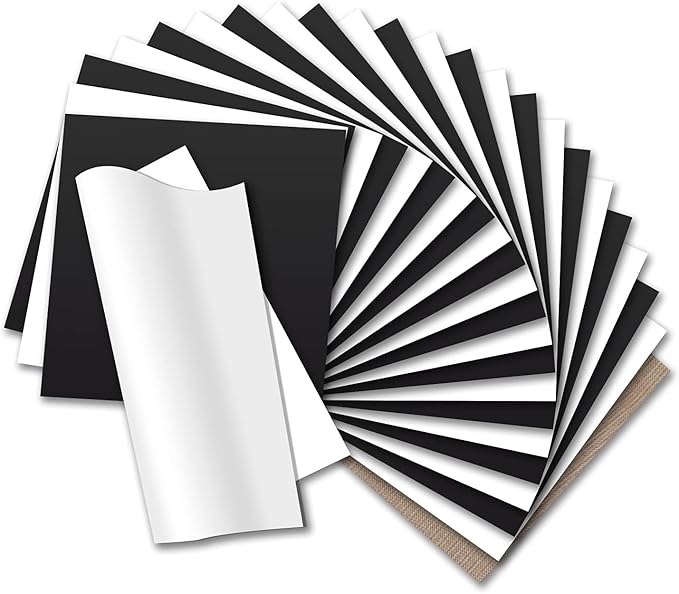 HTVRONT HTV Heat Transfer Vinyl Bundle: 12 White HTV Vinyl and 11 Black Heat Transfer Vinyl Sheets, 12"x12" PU Iron on Vinyl Plus 1 PTFE Sheet Easy to Cut & Weed for Heat Design