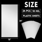 Frienda 24 Sheets Blank Stencil Plastic Making Sheet Milky Translucent Pet Template Stencil Material for DIY Crafts Gift(10 Mil, 12 x 24 Inch)