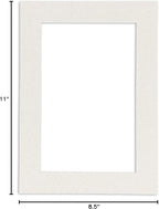 Pack of 25 Acid Free 8.5x11 Mats Bevel Cut for 7x9 Photos - Oyster Shell White Precut Matboards For Pictures, Photos, Framing - 4-ply Thickness