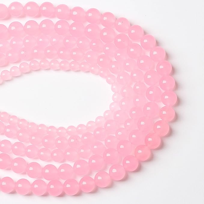 90pcs Natural Light Pink Chalcedony Stone Beads for Jewelry Making - Energy Healing Power Stone DIY Bracelet Necklace Accessories - 15" (4mm, Light Pink Chalcedony)