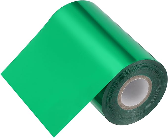 PATIKIL 4"x400Ft Hot Stamping Foil Paper, Heat Transfer Hot Stamping Paper Foil Roll for Leather DIY Logo Decor Craft Gift Package Scrapbook Card, Green