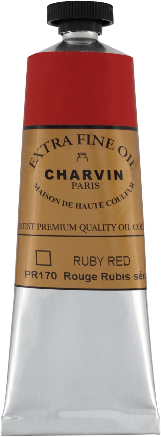 Charvin Extra Fine Oil Paint, Ruby Red 60 mL - Triple-Milled, Rich Texture, Poppy Oil-Based, Light-Fast, Handmade, Archival Quality